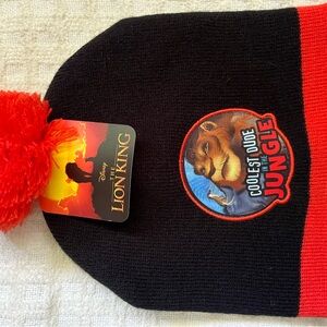 Disney The Lion King Black and Red Pom Beanie